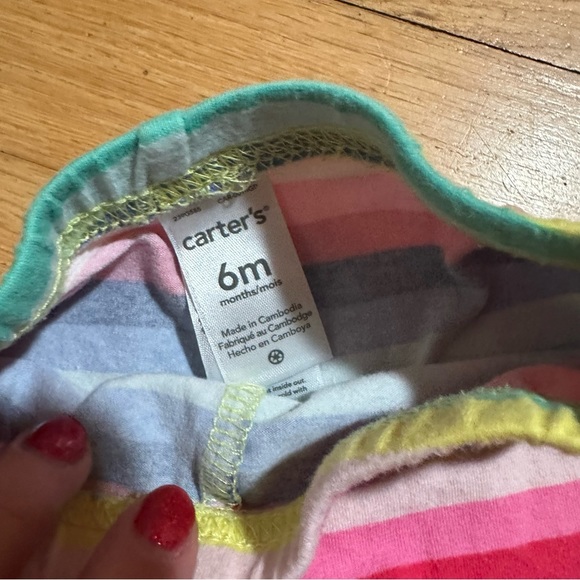 2/$10 Sale! Carter’s Gray Ruffle Pants and Striped Pants Size 6 Months - Picture 4 of 6